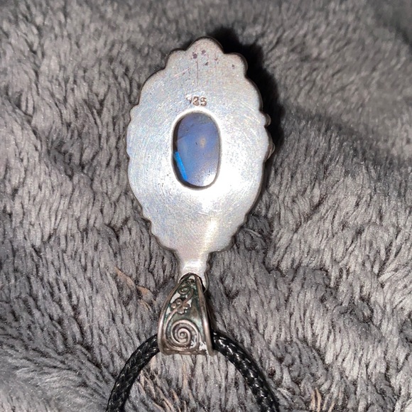 rainbow moonstone sterling silver pendant neckless - Picture 2 of 4